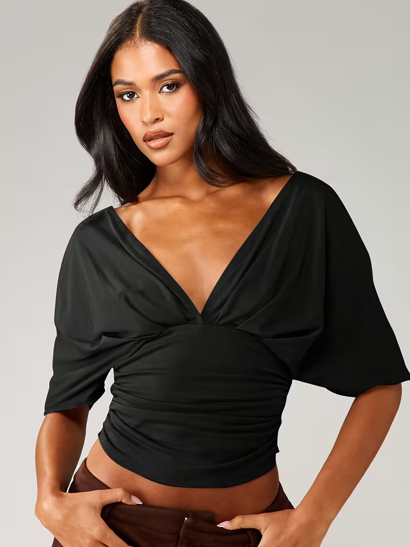 Draped Open-Back Top