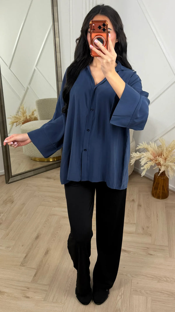 Relaxed Button-Down Blouse