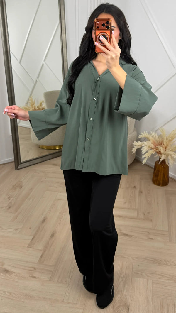 Relaxed Button-Down Blouse