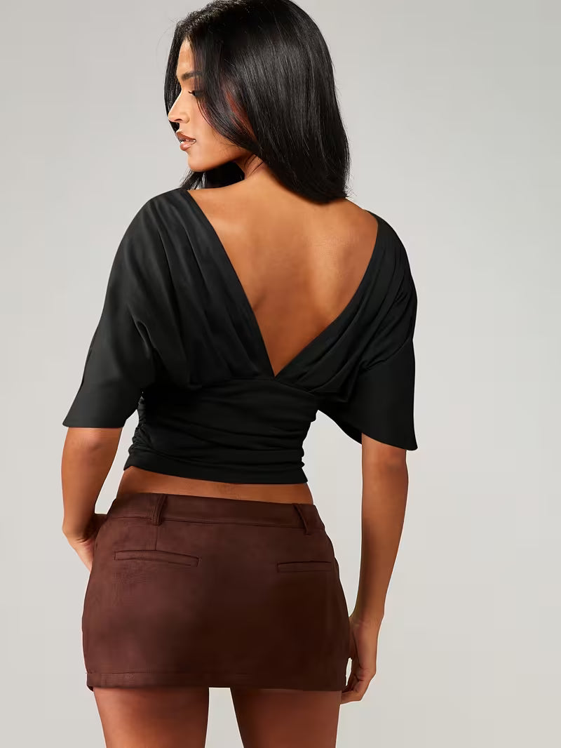 Draped Open-Back Top
