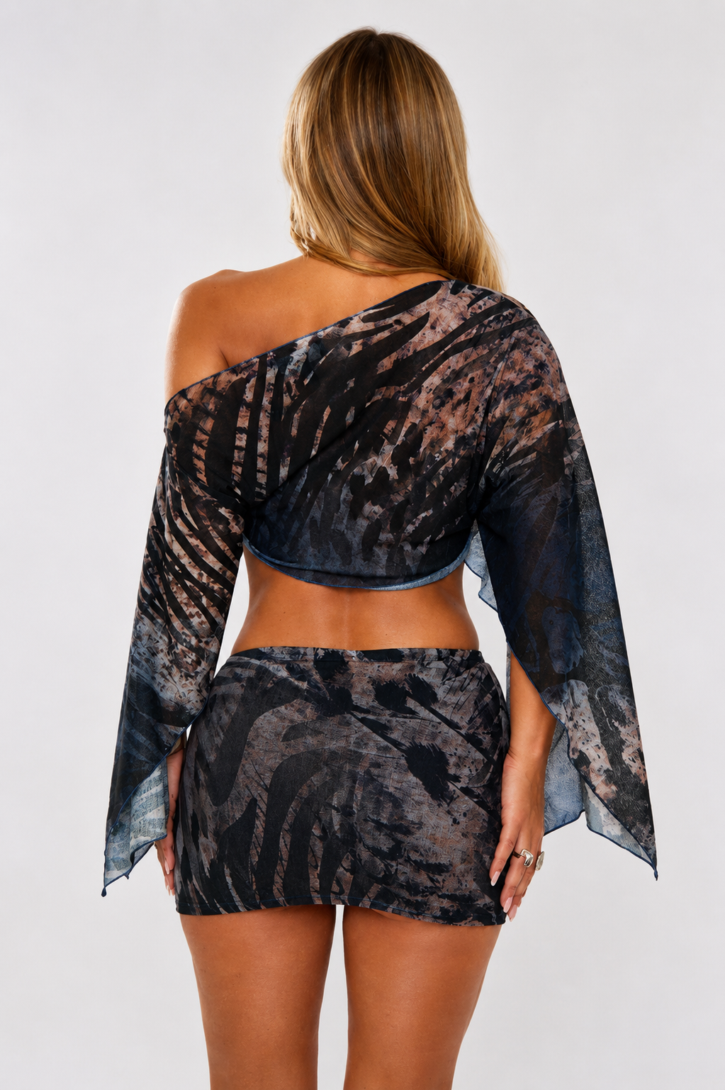 Asymmetrical Mesh Two-Piece Set