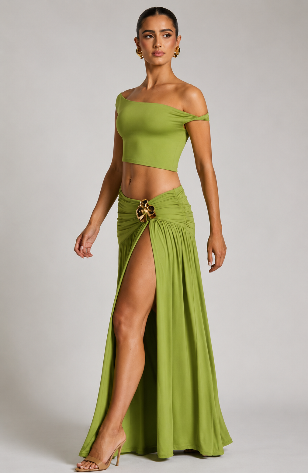 Off-Shoulder Draped Set