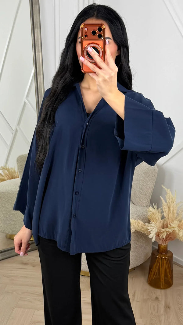 Relaxed Button-Down Blouse
