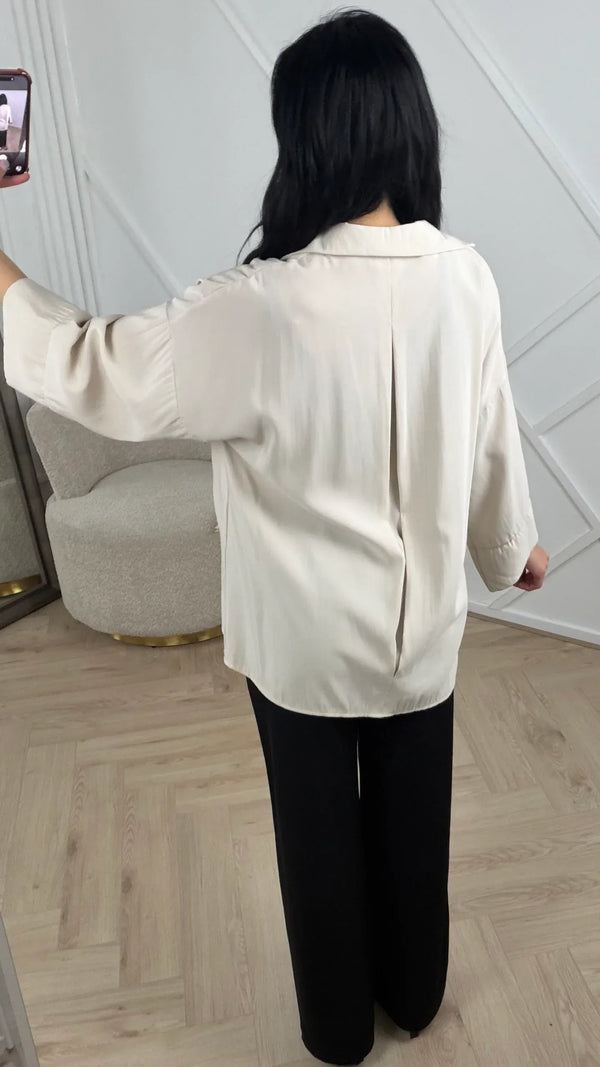 Relaxed Button-Down Blouse