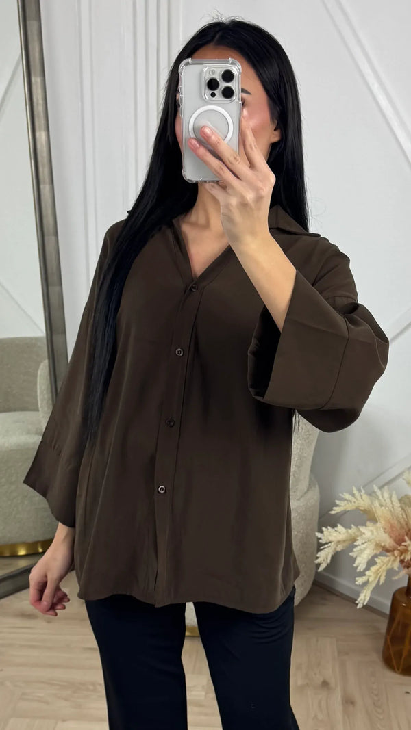 Relaxed Button-Down Blouse