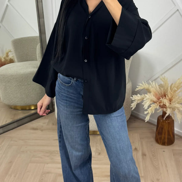 Relaxed Button-Down Blouse