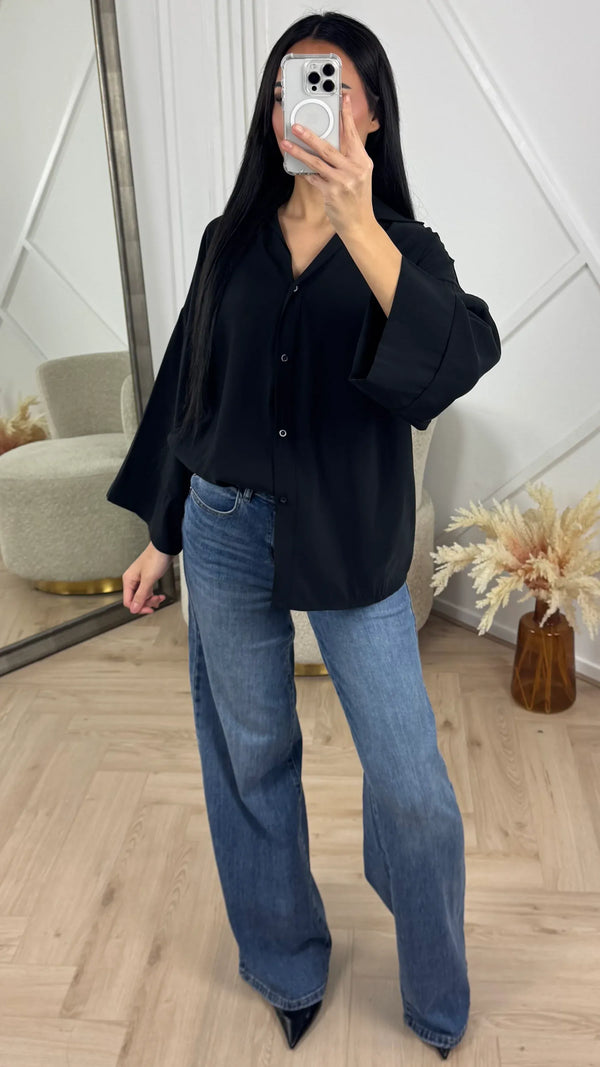 Relaxed Button-Down Blouse
