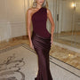 Satin Draped Maxi Dress