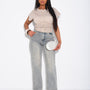 High-Waisted Straight Leg Stretch Jeans